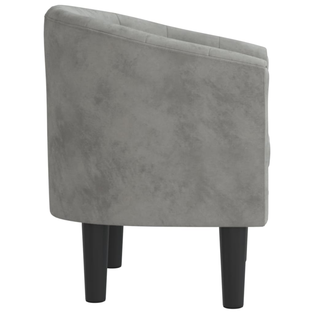 Chaise cabriolet gris clair velours - XIOS