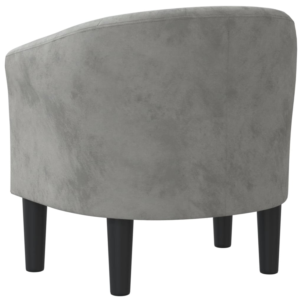 Chaise cabriolet gris clair velours - XIOS