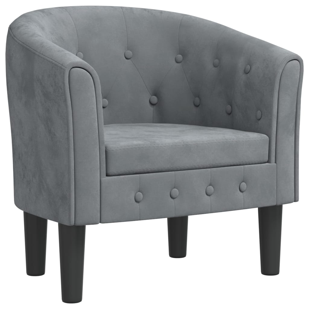 Fauteuil cabriolet gris foncé velours - XIOS
