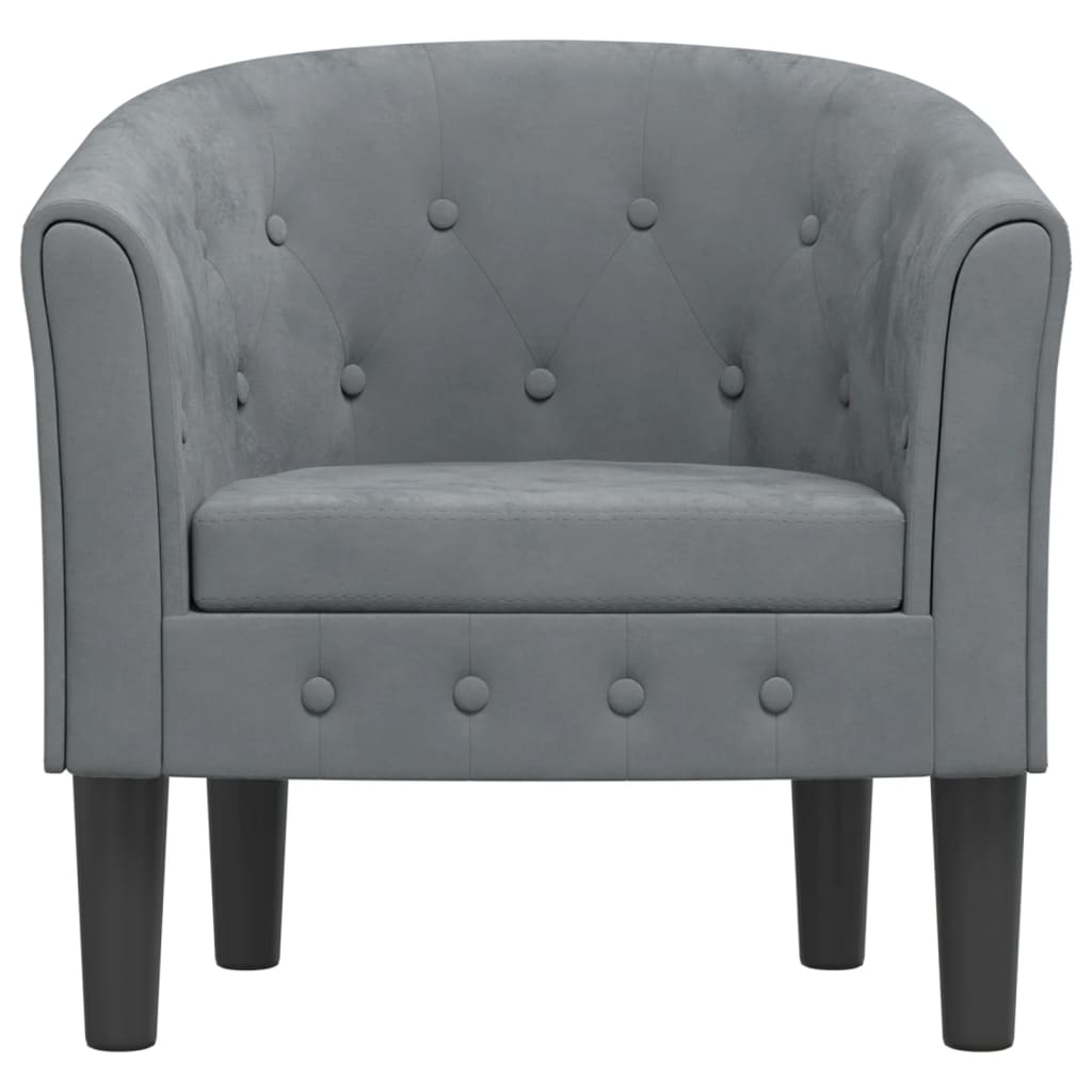 Fauteuil cabriolet gris foncé velours - XIOS
