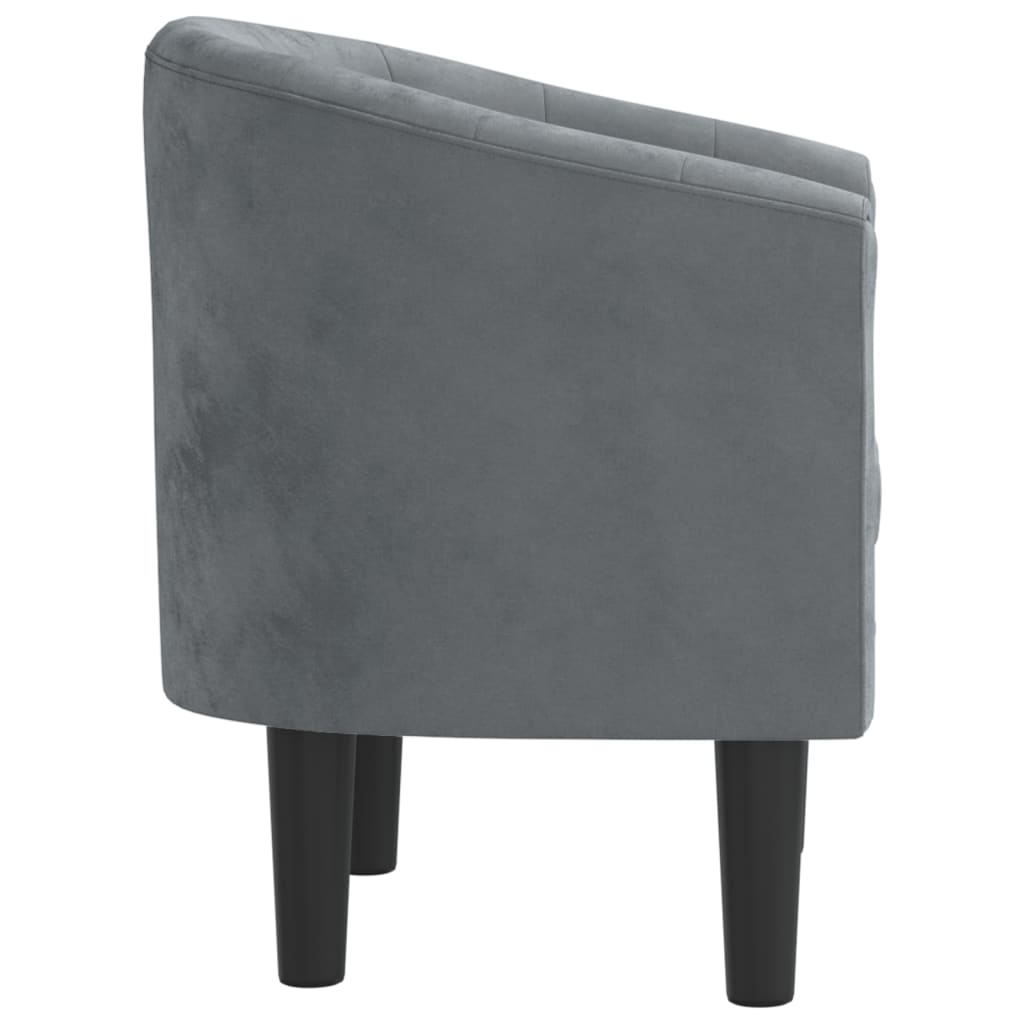 Fauteuil cabriolet gris foncé velours - XIOS