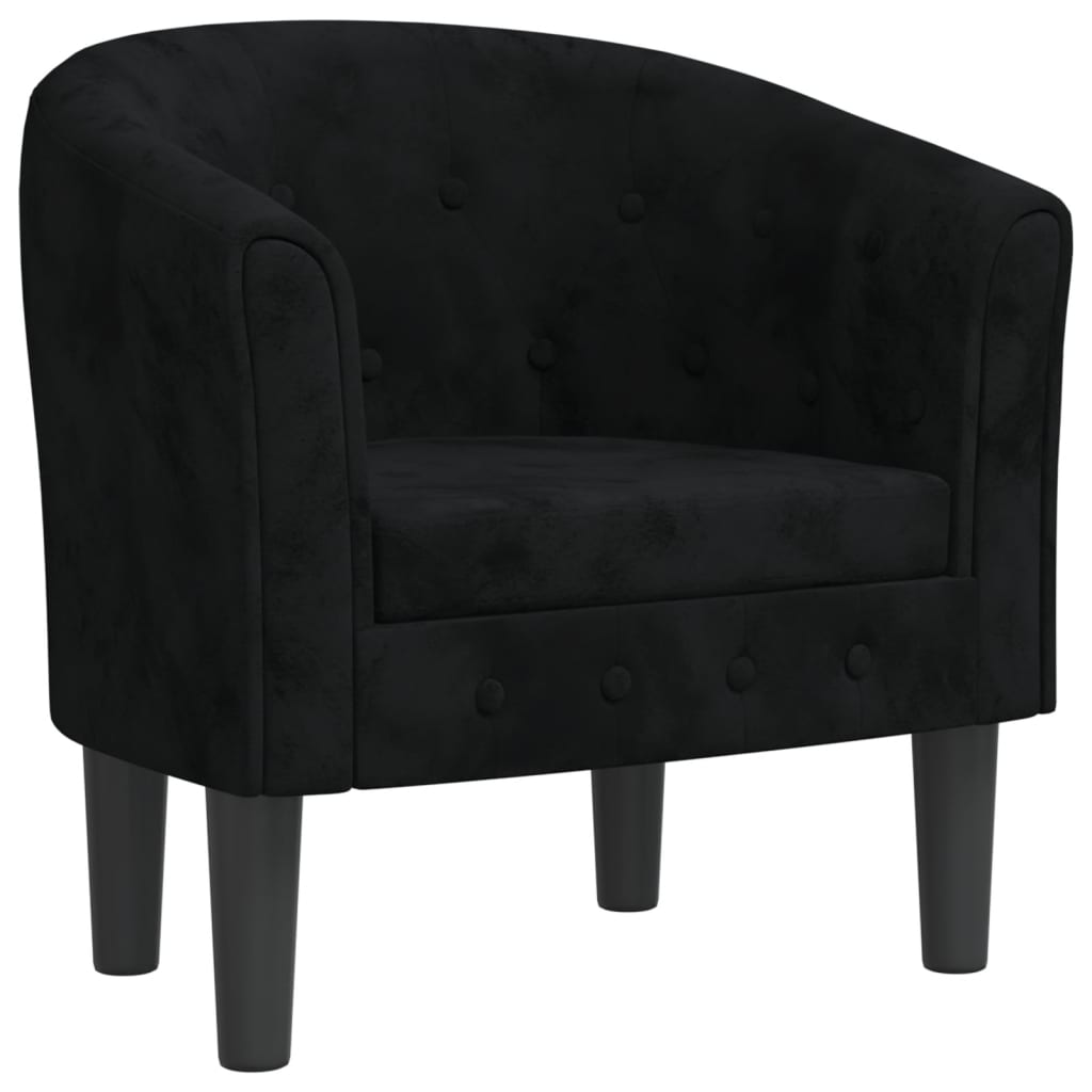 Chaise cabriolet noir velours - XIOS