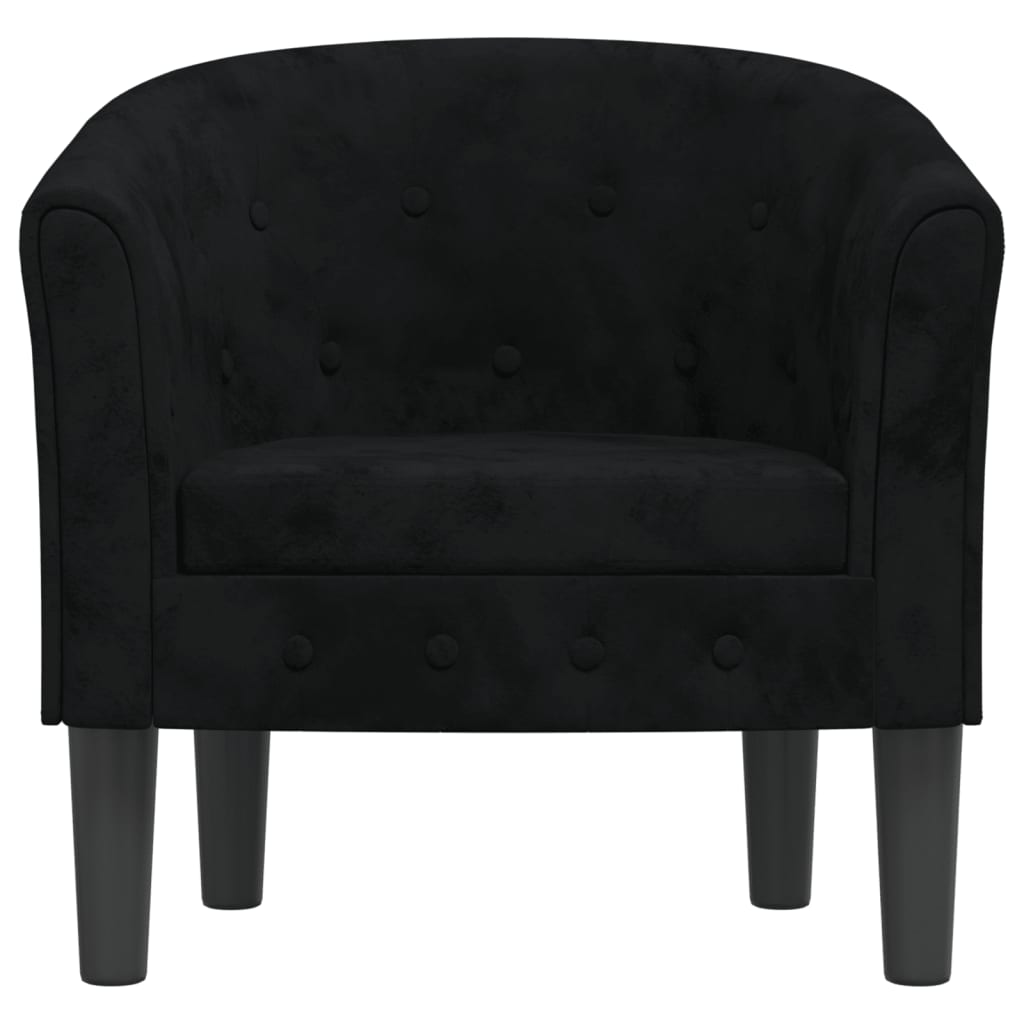 Chaise cabriolet noir velours - XIOS