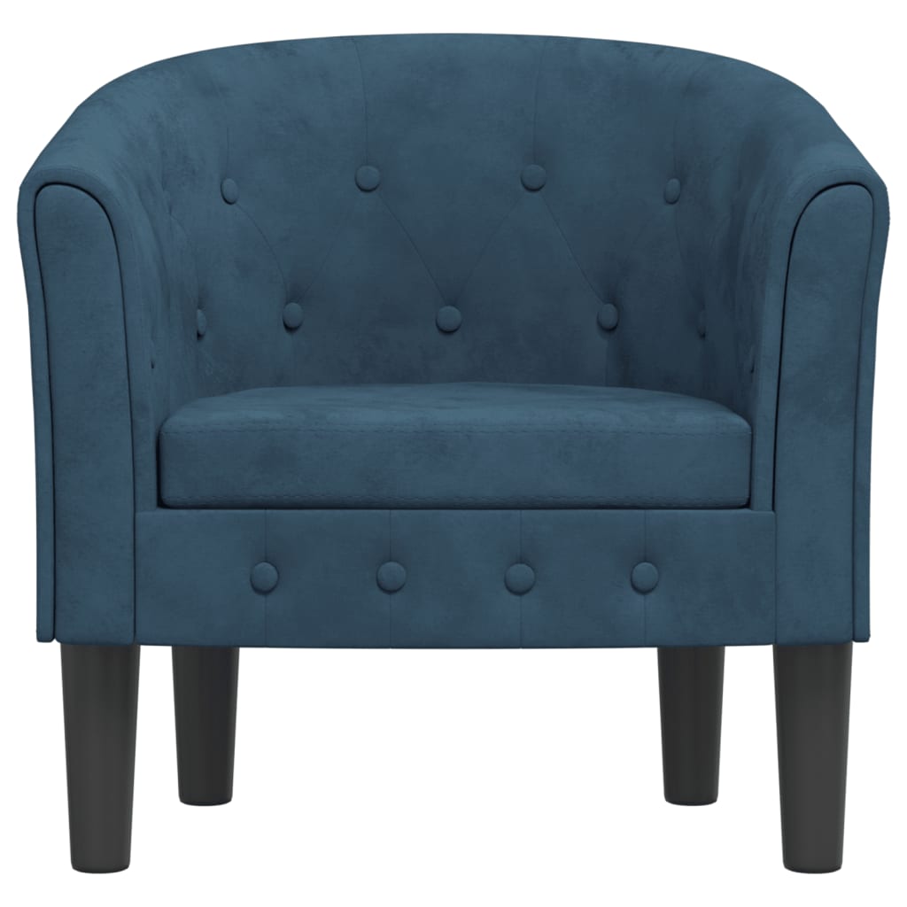 Chaise cabriolet bleu foncé velours - XIOS