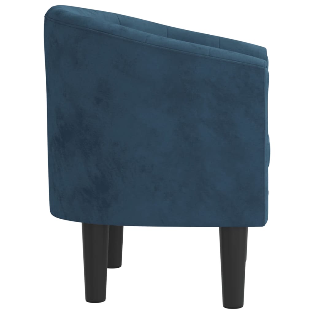 Chaise cabriolet bleu foncé velours - XIOS