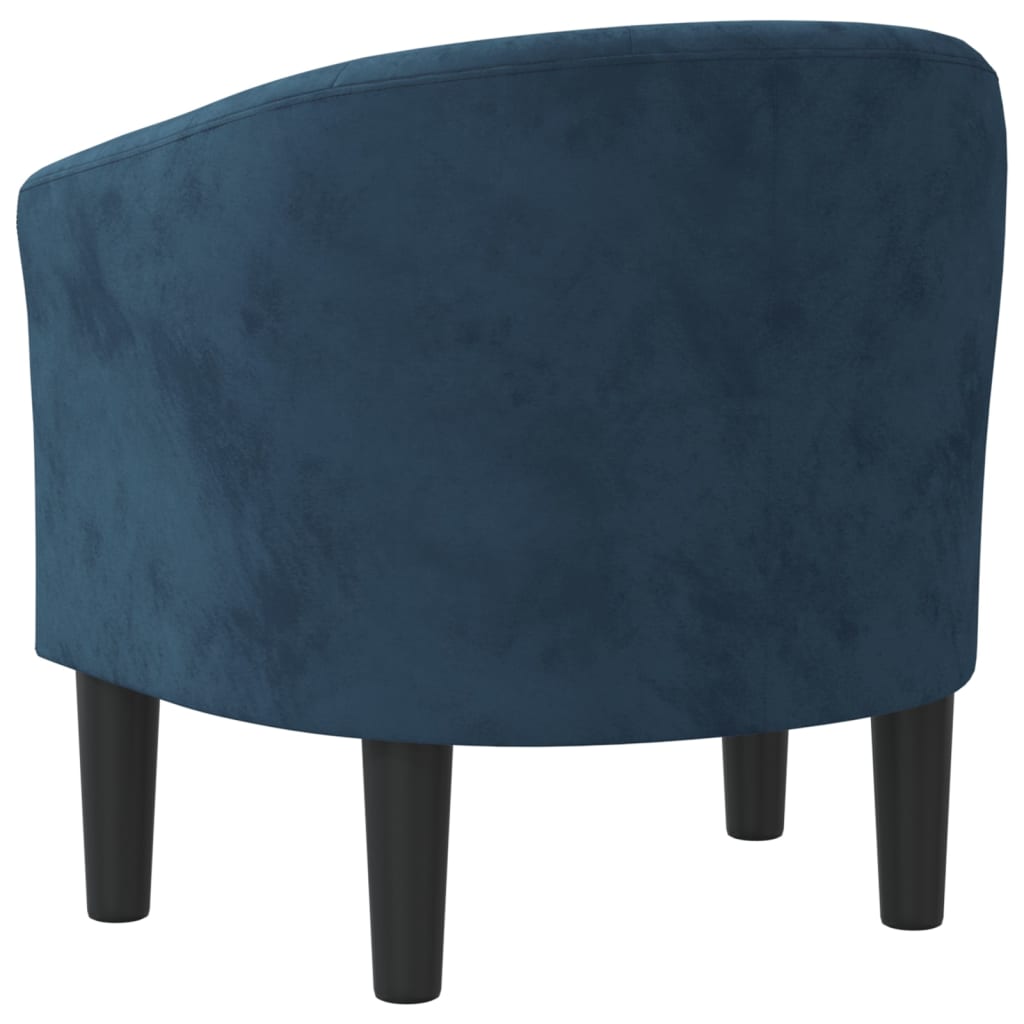 Chaise cabriolet bleu foncé velours - XIOS