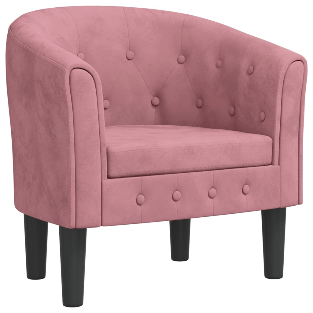 Fauteuil rose velours - XIOS