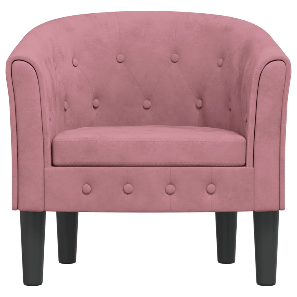 Fauteuil rose velours - XIOS