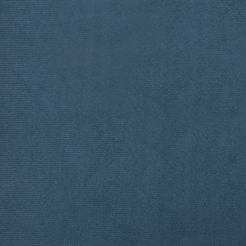 Fauteuil avec repose-pied bleu foncé velours - XIOS