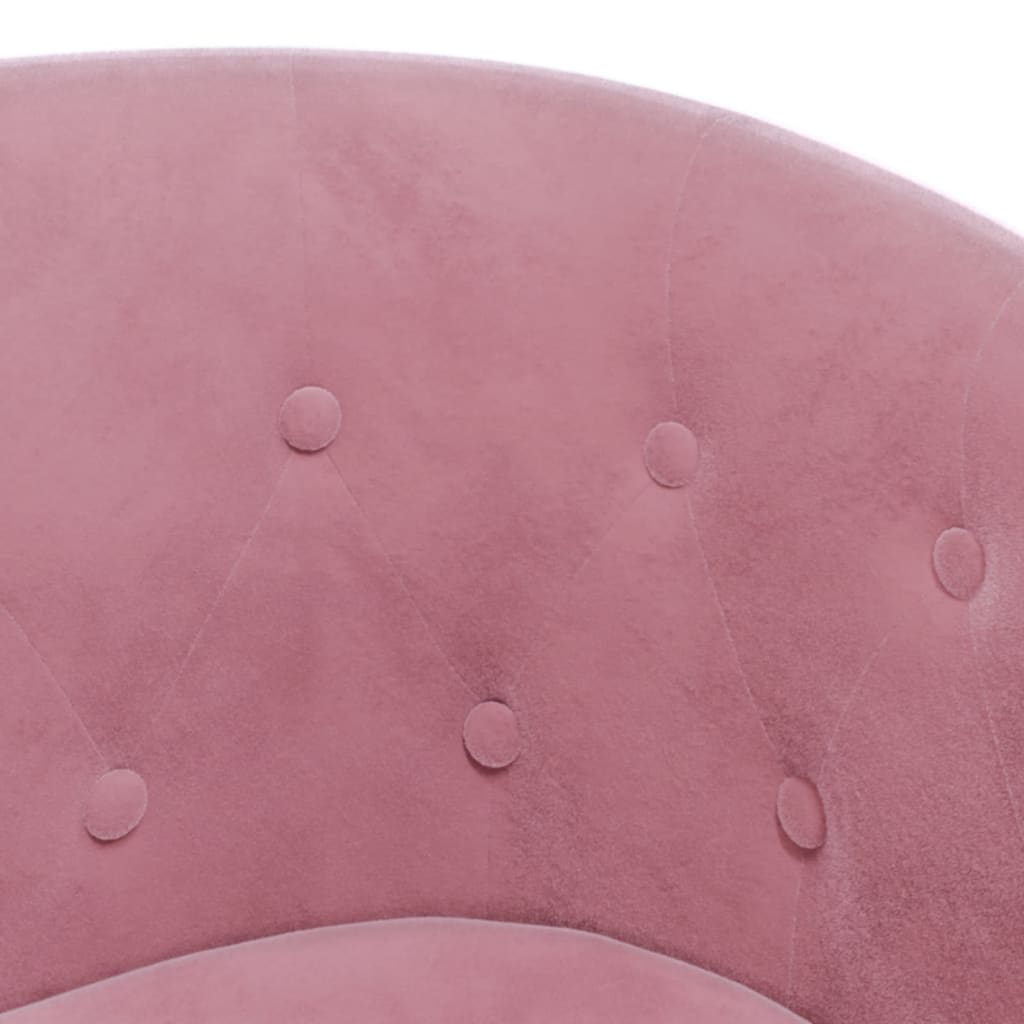 Fauteuil avec repose-pied rose velours - XIOS