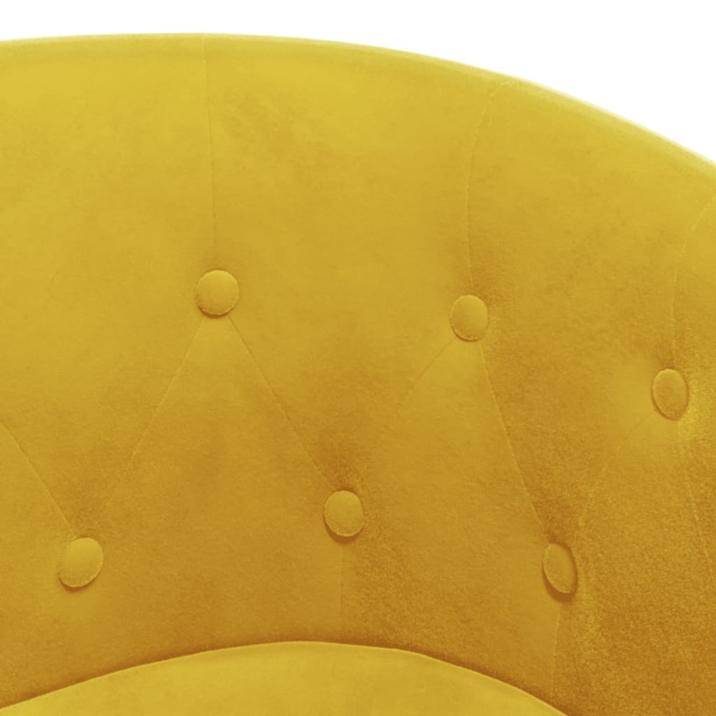 Fauteuil avec repose-pied jaune velours - XIOS