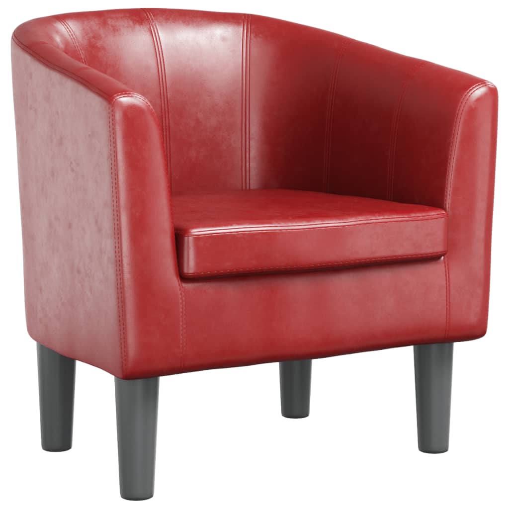 Fauteuil cabriolet rouge bordeaux similicuir - XIOS