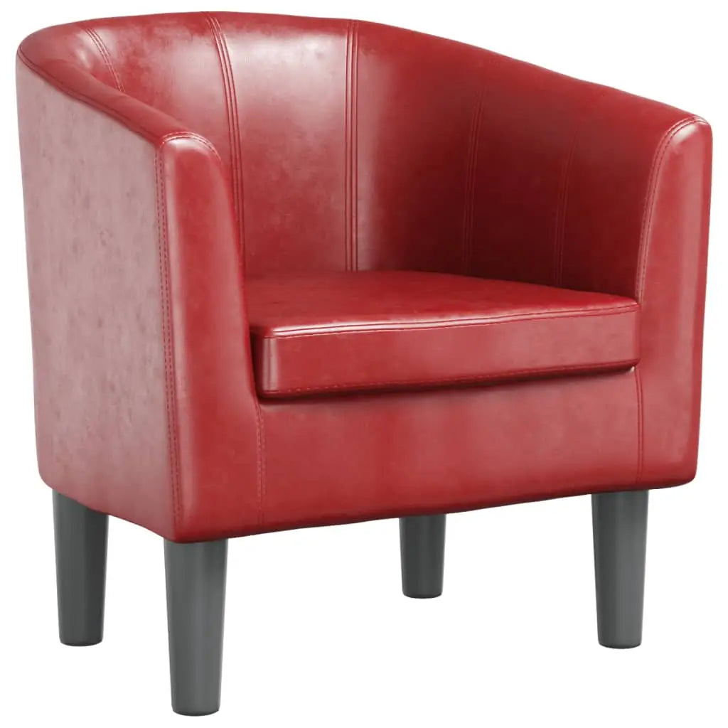 Fauteuil rouge bordeaux similicuir - XIOS