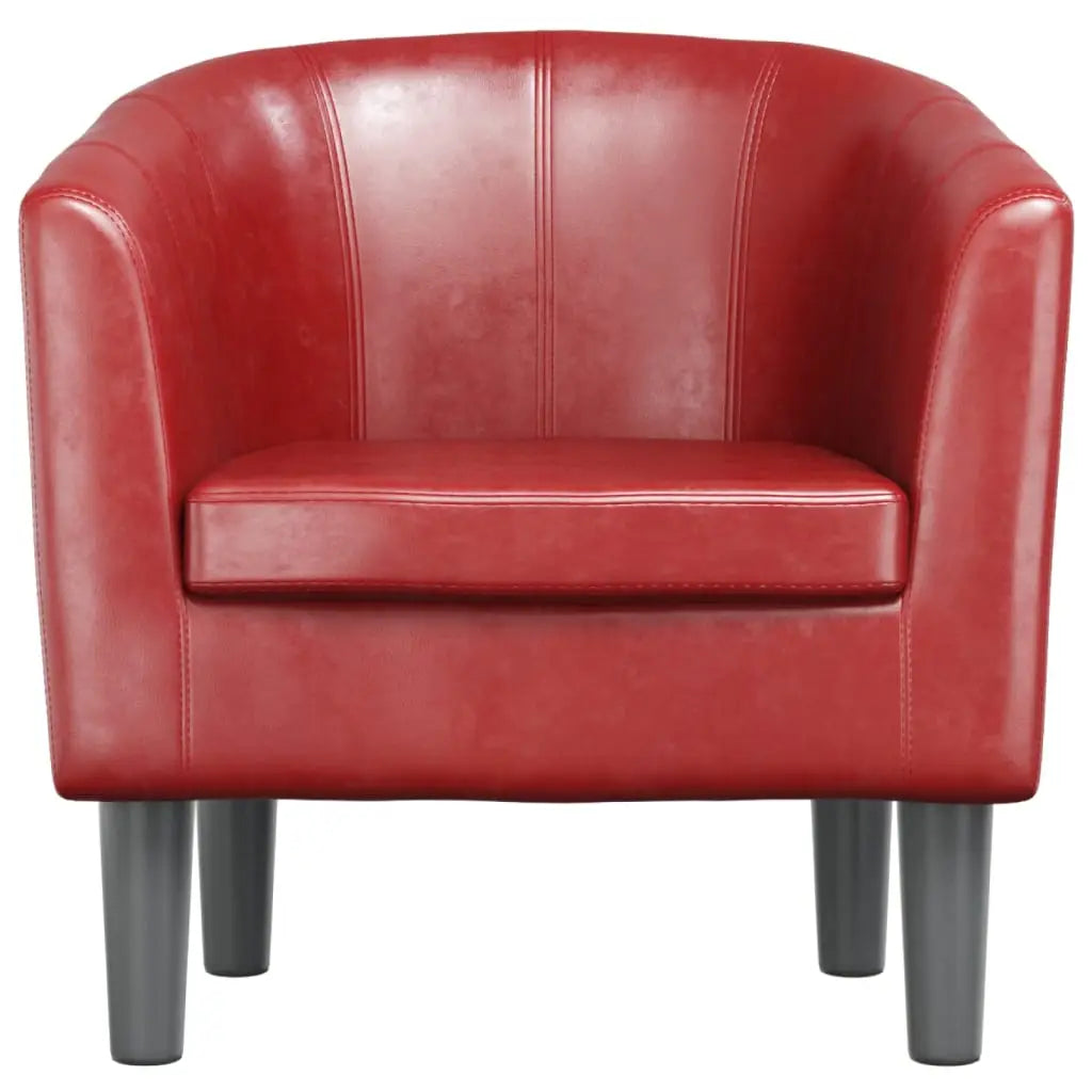 Fauteuil rouge bordeaux similicuir - XIOS