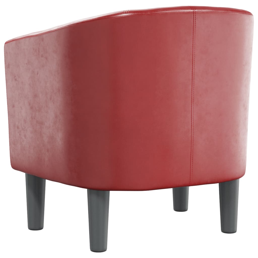 Fauteuil cabriolet rouge bordeaux similicuir - XIOS