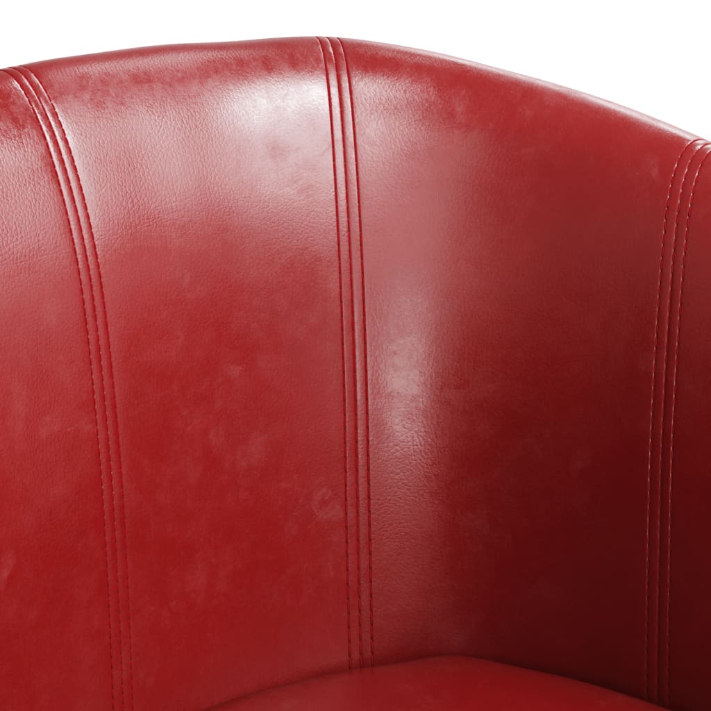 Fauteuil cabriolet rouge bordeaux similicuir - XIOS