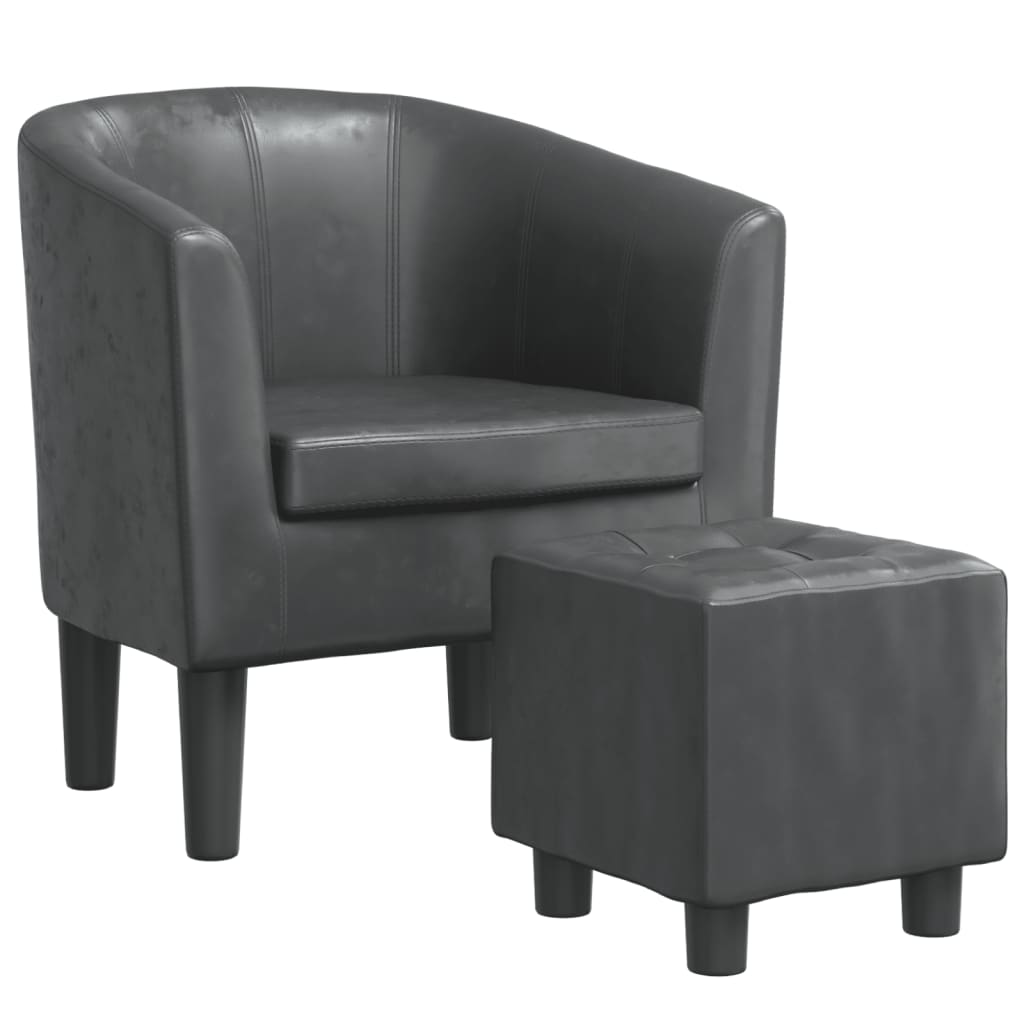 Fauteuil cabriolet avec repose-pied gris similicuir - XIOS