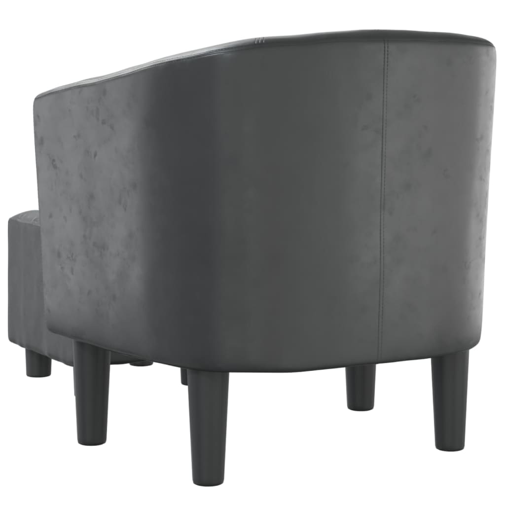 Fauteuil cabriolet avec repose-pied gris similicuir - XIOS