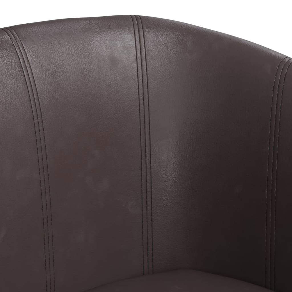 Fauteuil avec repose-pied marron similicuir - XIOS