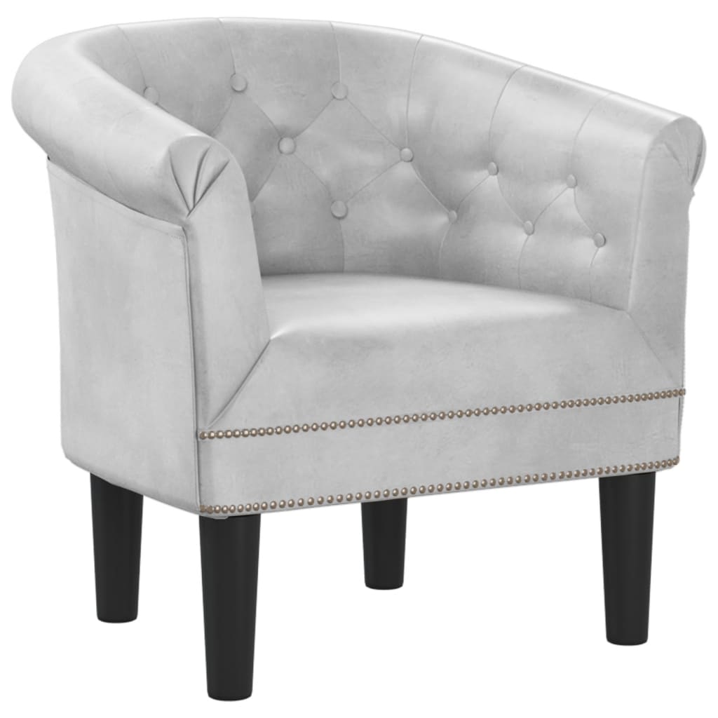 Fauteuil argenté similicuir - XIOS
