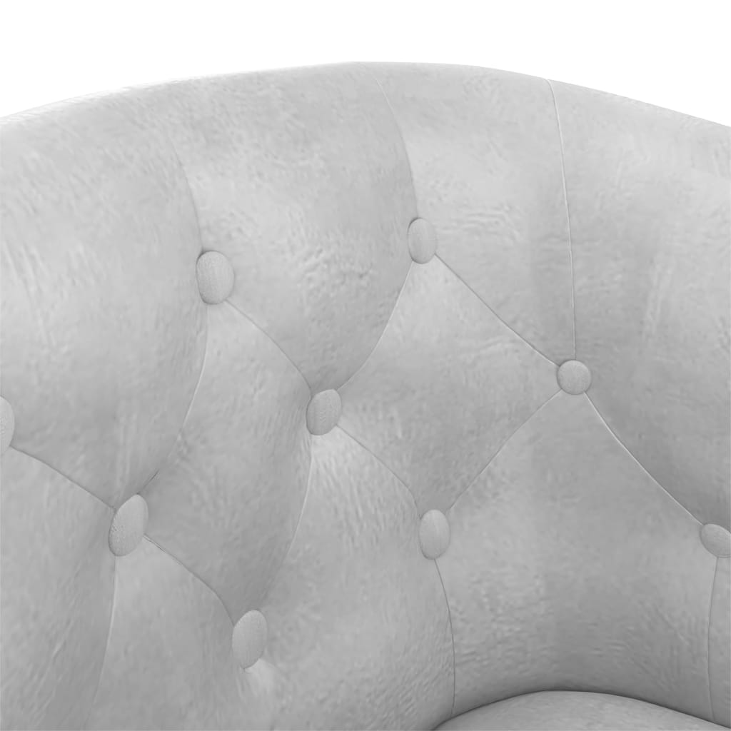Fauteuil avec repose-pied argenté similicuir - XIOS