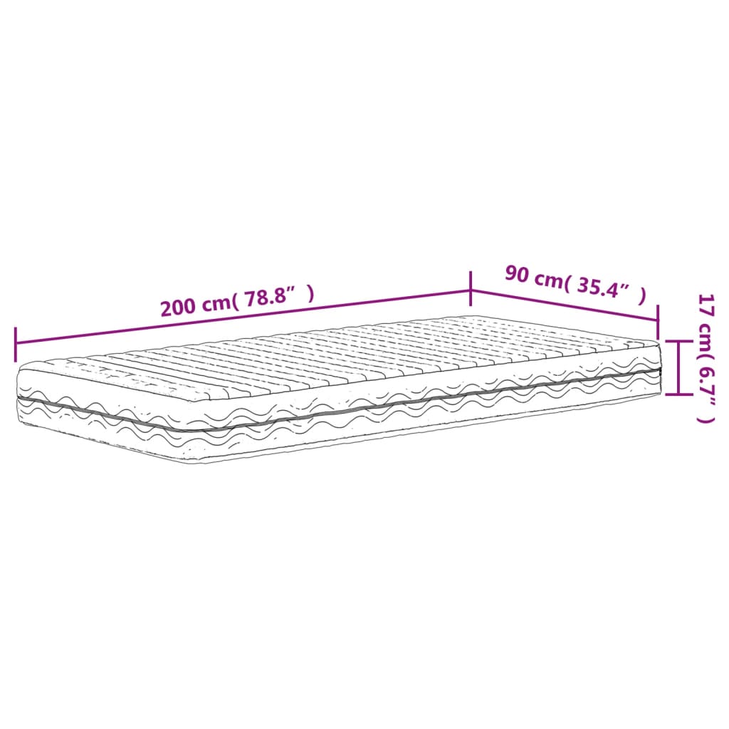 Matelas en mousse blanc 90x200 cm dureté H2 H3 - XIOS