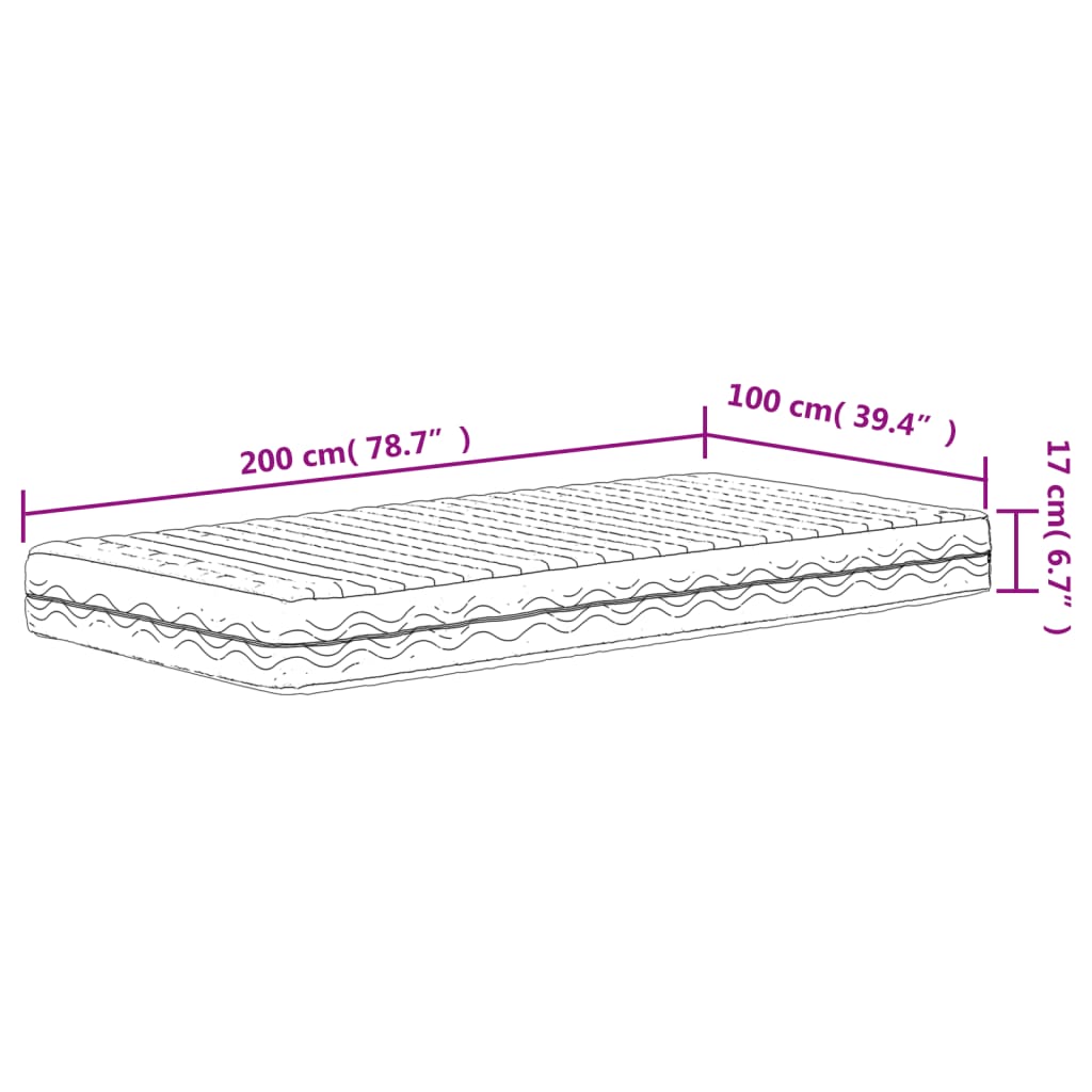 Matelas en mousse blanc 100x200 cm dureté H2 H3 - XIOS