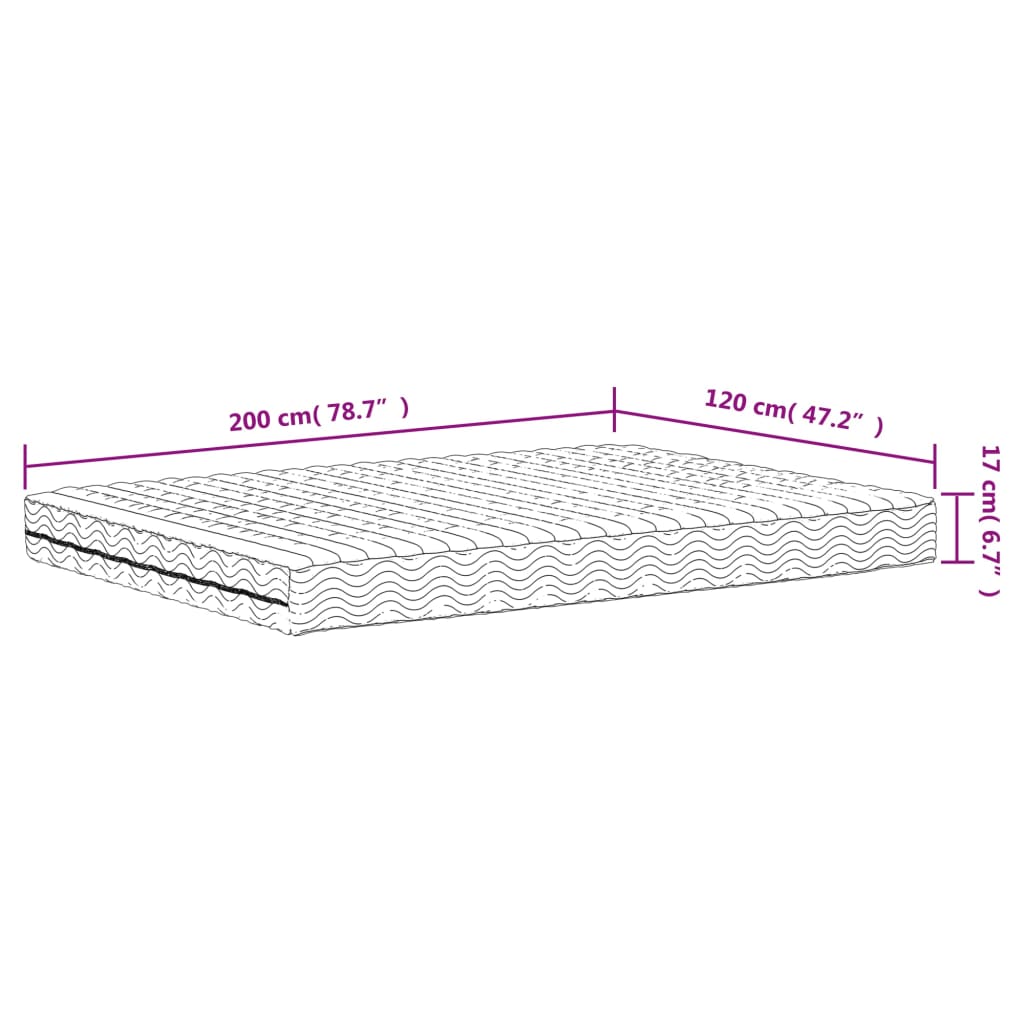 Matelas en mousse blanc 120x200 cm dureté H2 H3 - XIOS