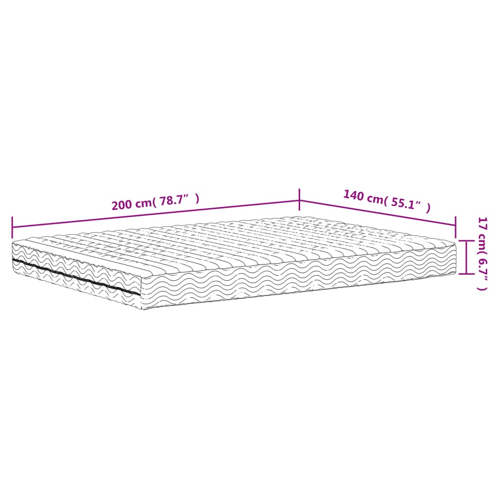 Matelas en mousse blanc 140x200 cm dureté H2 H3 - XIOS