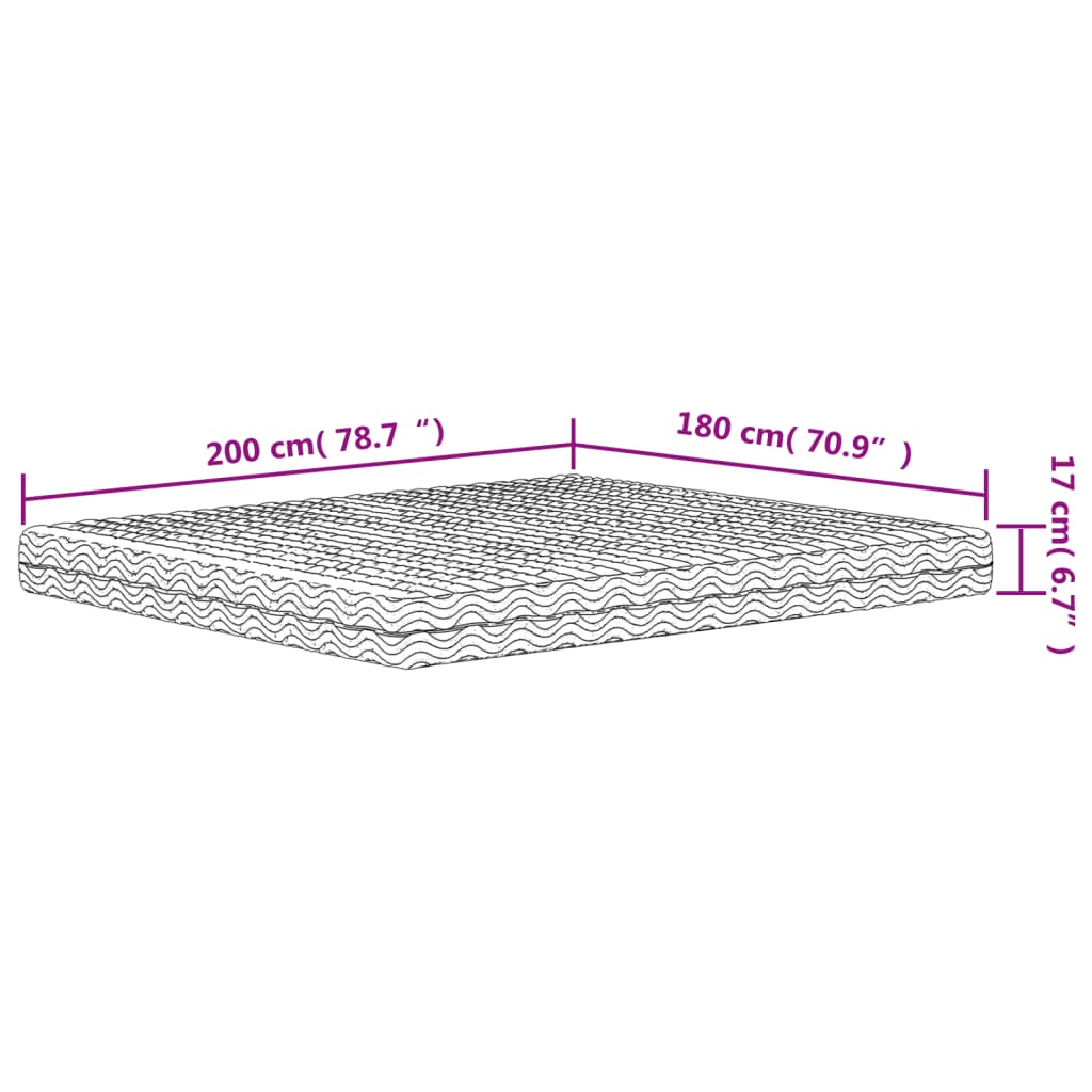 Matelas en mousse blanc 180x200 cm dureté H2 H3 - XIOS
