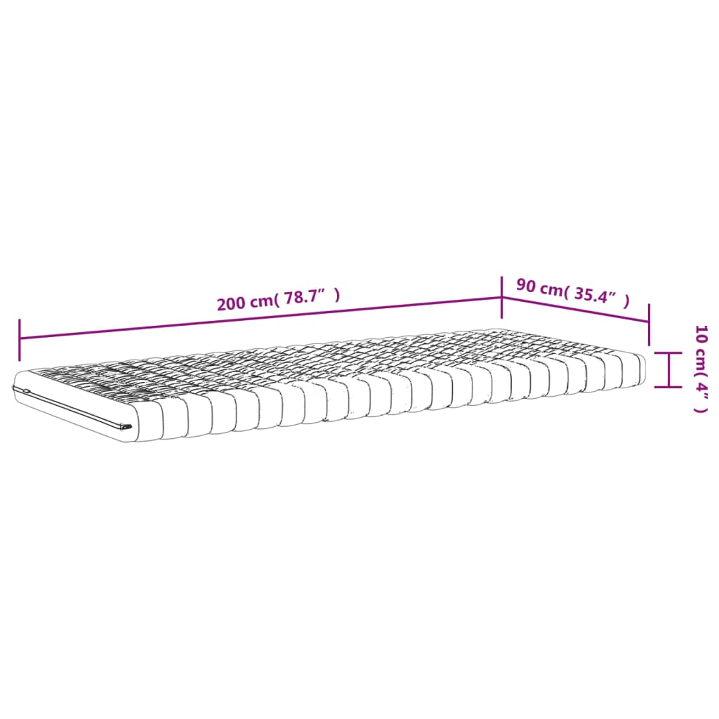 Matelas en mousse blanc 90x200 cm 7 zones dureté 20 ILD - XIOS