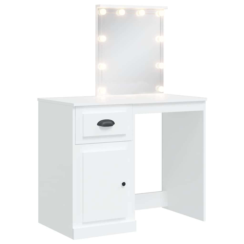 Coiffeuse avec lumières LED blanc 90x42x132,5 cm - XIOS