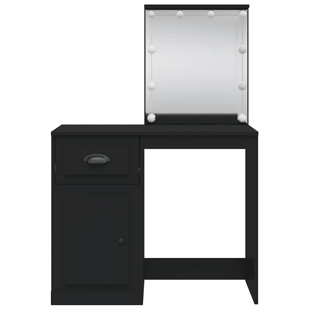 Coiffeuse avec lumières LED noir 90x42x132,5cm - XIOS