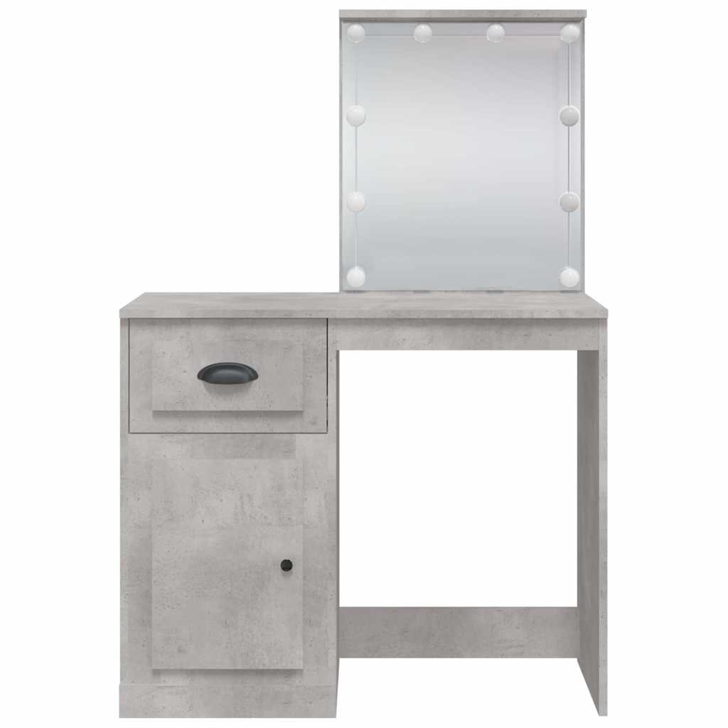 Coiffeuse avec lumières LED gris béton 90x42x132,5 cm - XIOS