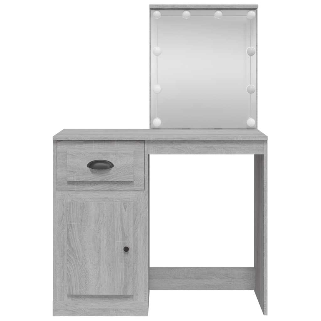 Coiffeuse avec lumières LED sonoma gris 90x42x132,5 cm - XIOS