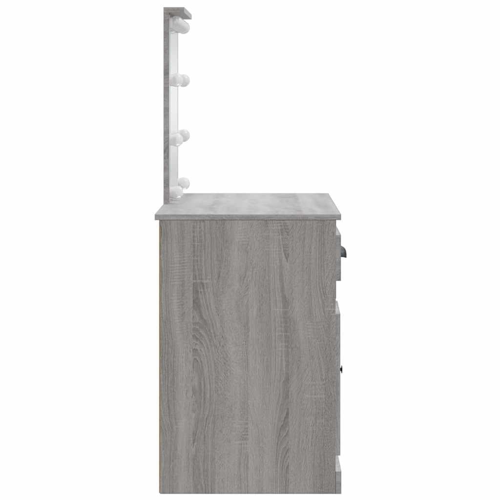 Coiffeuse avec lumières LED sonoma gris 90x42x132,5 cm - XIOS