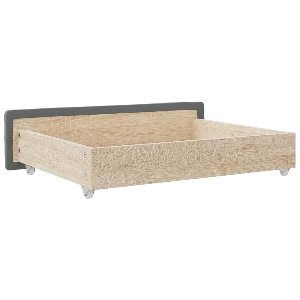 Tiroirs de lit 2 pcs gris foncé bois d'ingénierie et tissu - XIOS