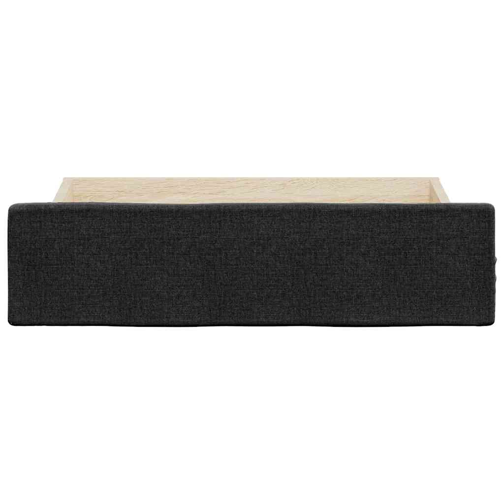 Tiroirs de lit 2 pcs noir bois d'ingénierie et tissu - XIOS