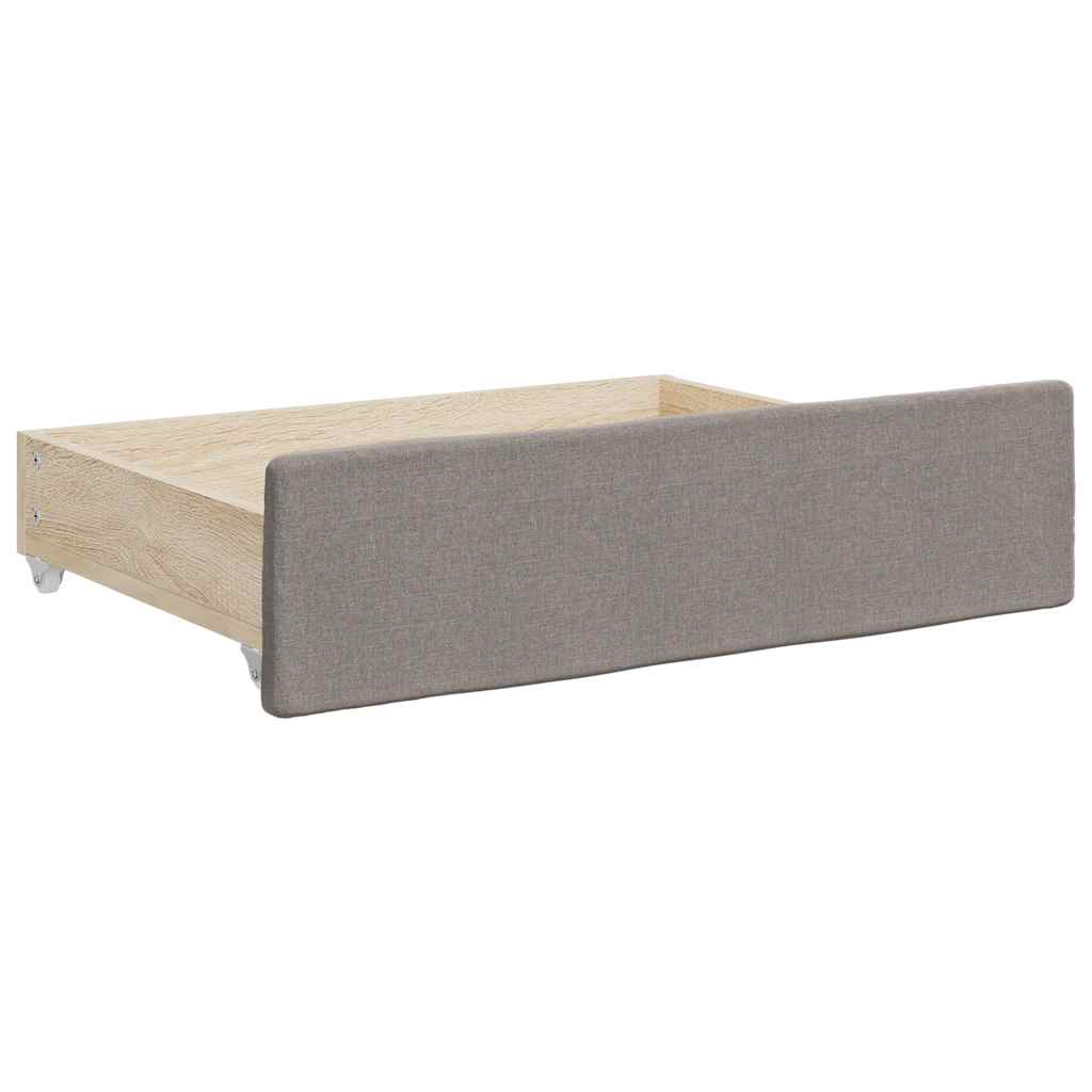 Tiroirs de lit 2 pcs taupe bois d'ingénierie et tissu - XIOS