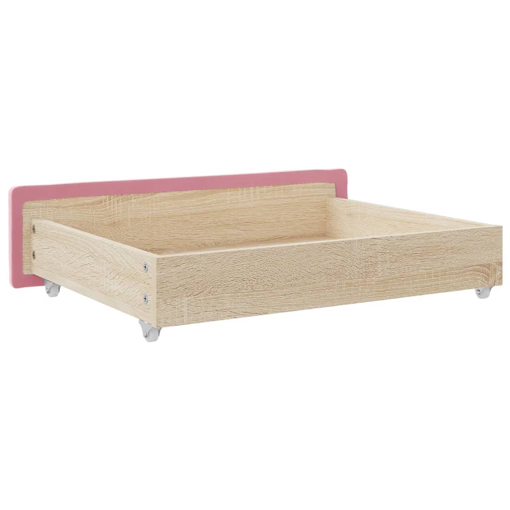 Tiroirs de lit 2 pcs rose bois d'ingénierie et velours - XIOS