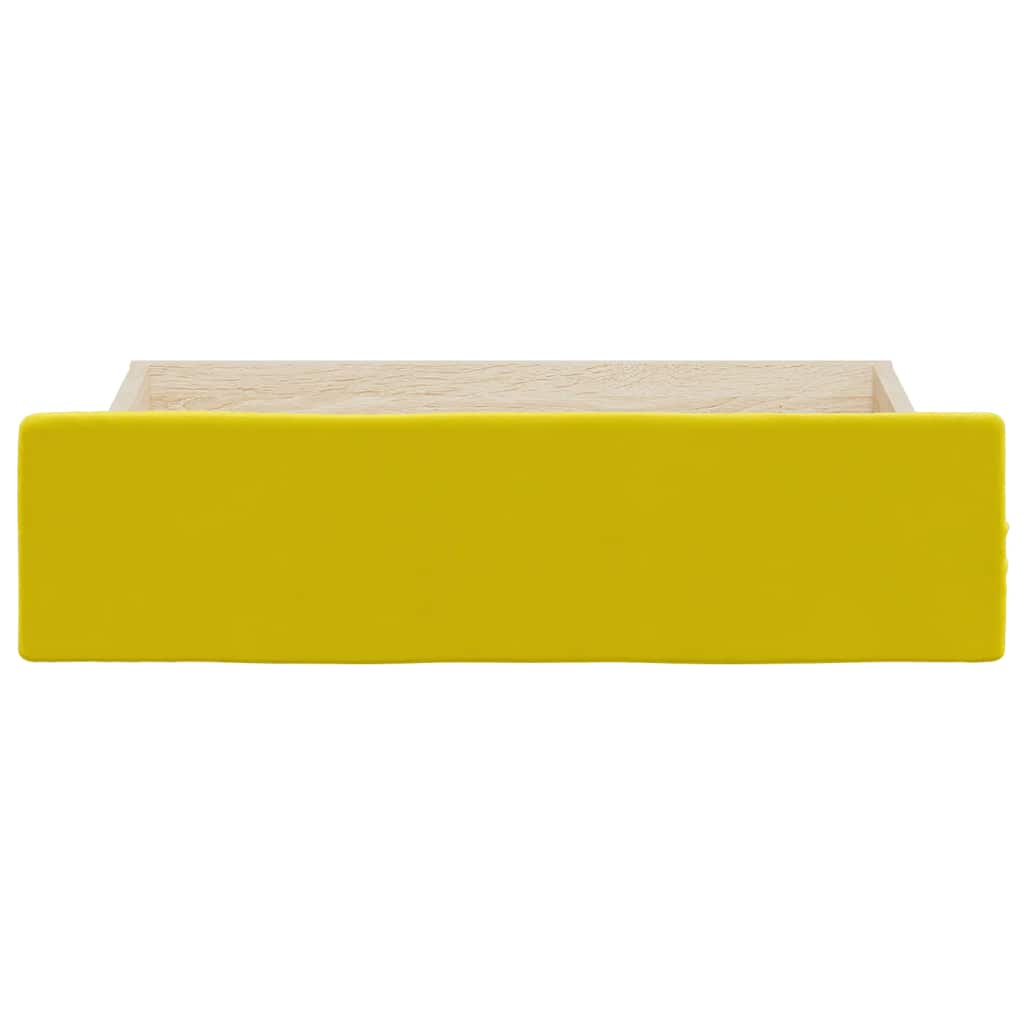 Tiroirs de lit 2 pcs jaune bois d'ingénierie et velours - XIOS