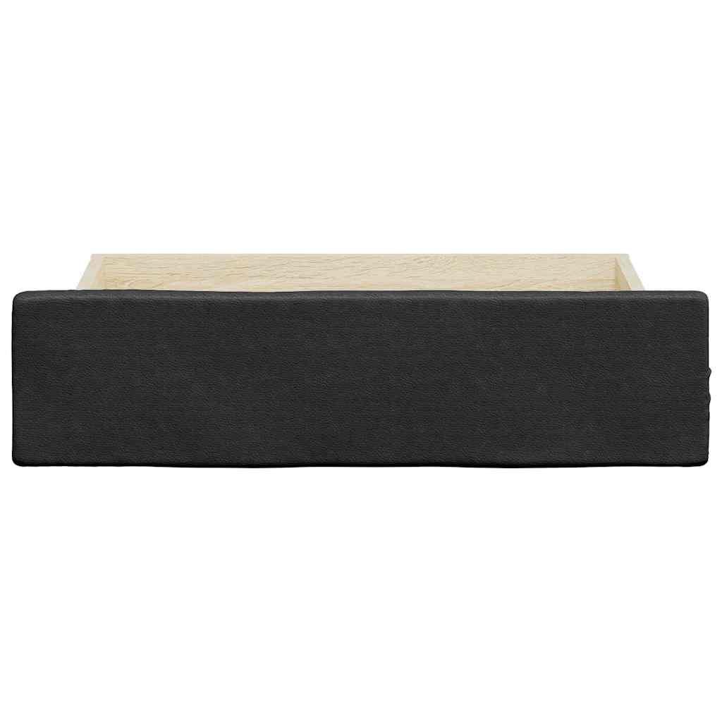 Tiroirs de lit 2 pcs noir bois d'ingénierie et similicuir - XIOS