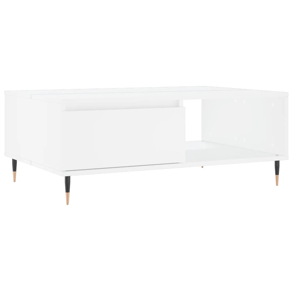 Table basse blanc 90x60x35 cm bois d'ingénierie - XIOS