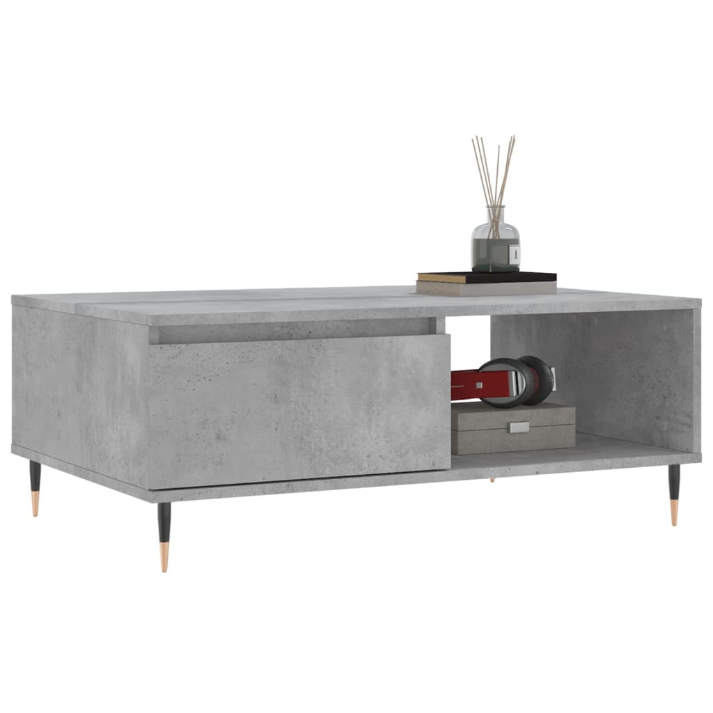 Table basse gris béton 90x60x35 cm bois d'ingénierie - XIOS