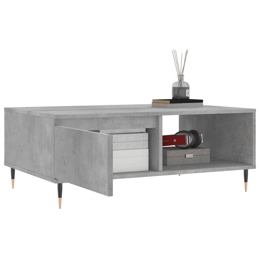 Table basse gris béton 90x60x35 cm bois d'ingénierie - XIOS