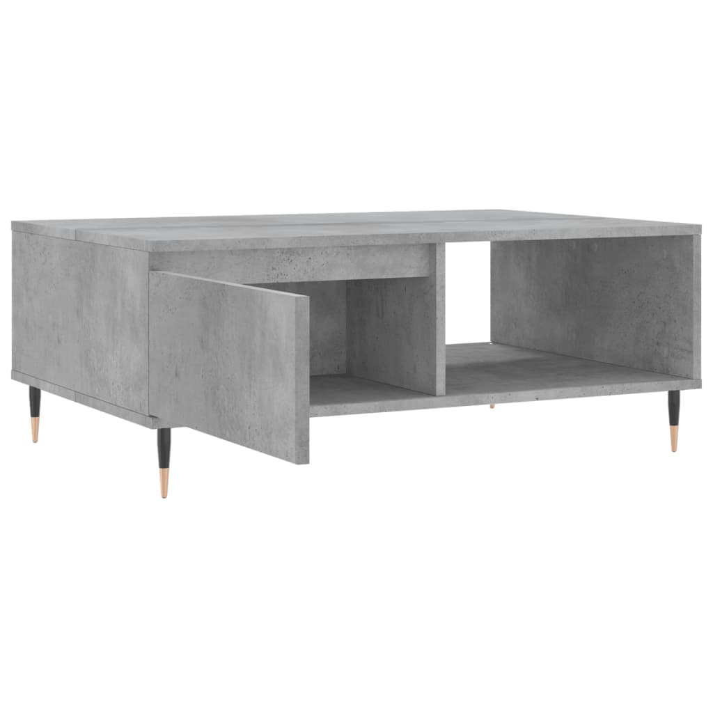 Table basse gris béton 90x60x35 cm bois d'ingénierie - XIOS