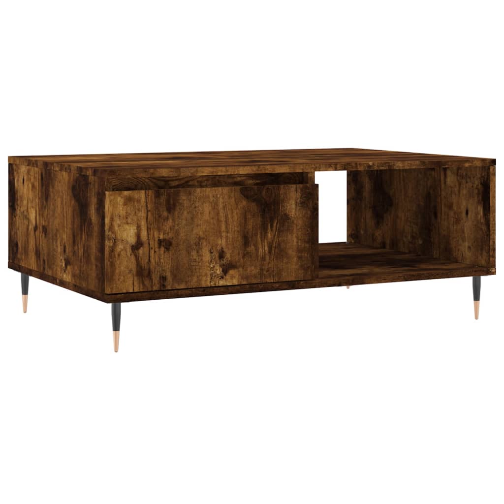 Table basse chêne fumé 90x60x35 cm bois d'ingénierie - XIOS