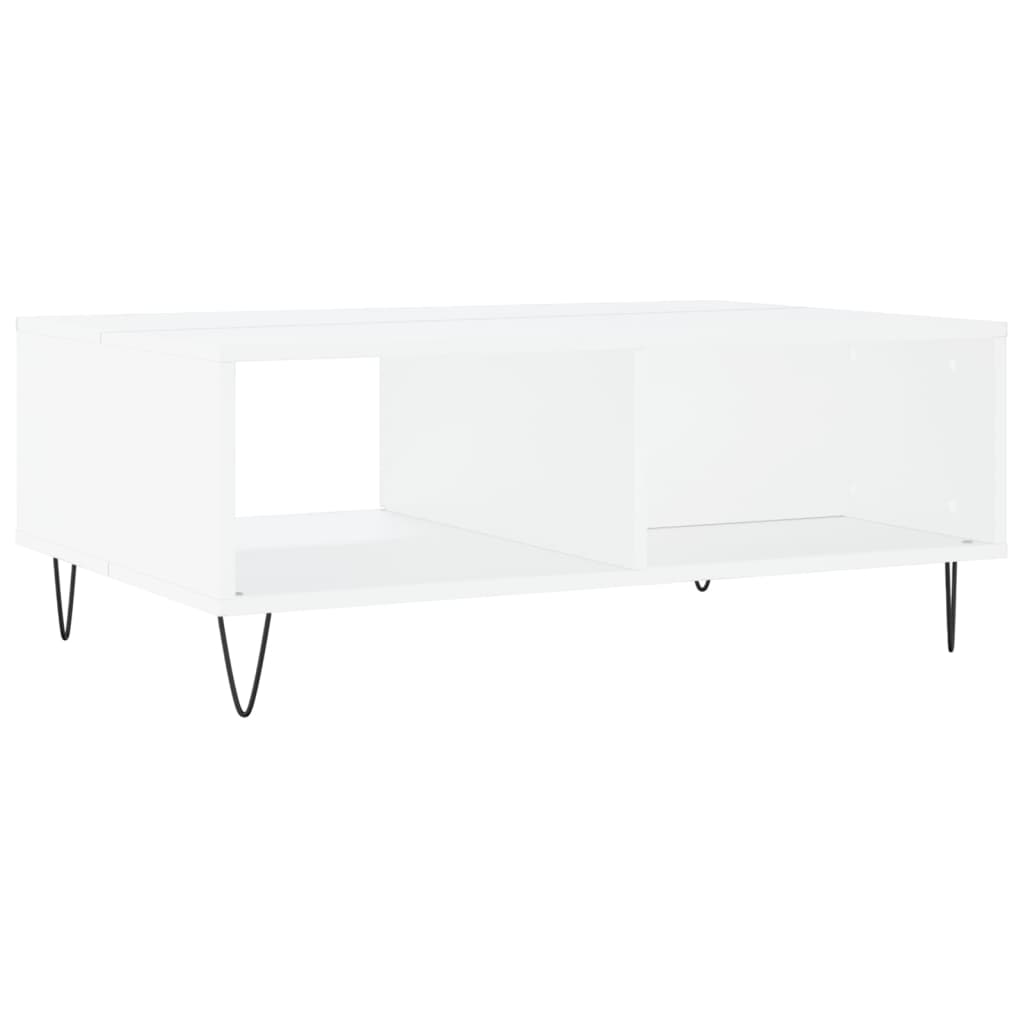 Table basse blanc 90x60x35 cm bois d'ingénierie - XIOS