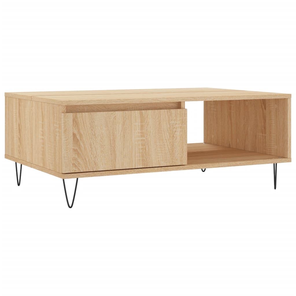 Table basse chêne sonoma 90x60x35 cm bois d'ingénierie - XIOS