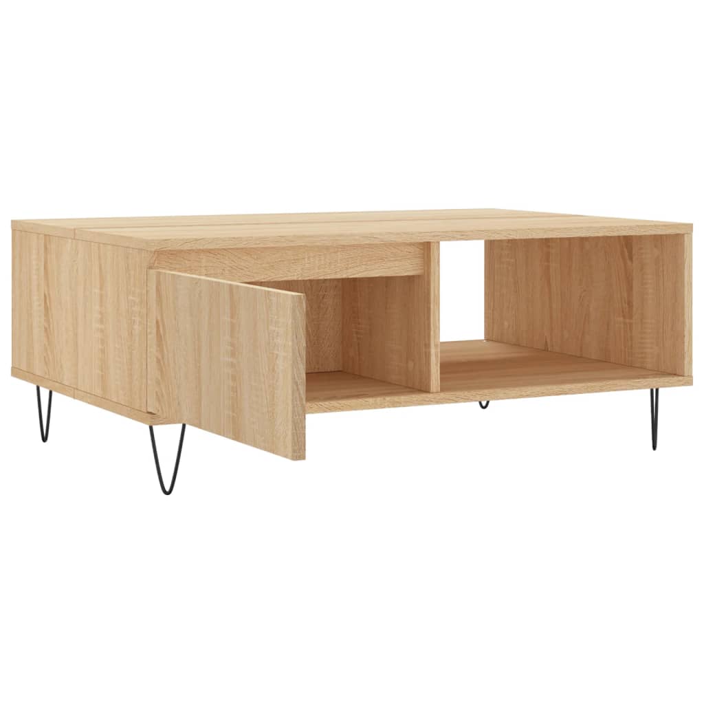 Table basse chêne sonoma 90x60x35 cm bois d'ingénierie - XIOS